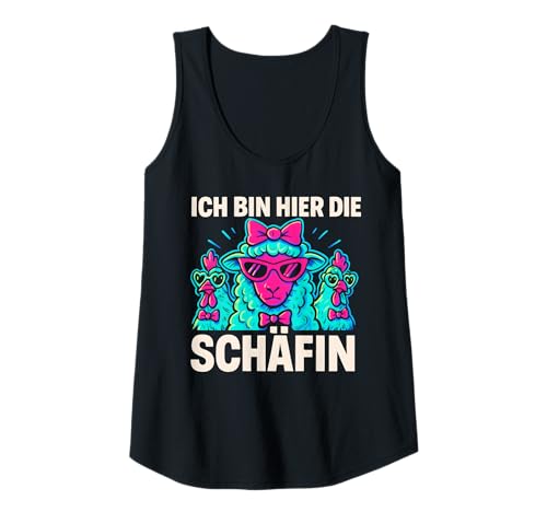 Damen Ich Bin Hier Die Schäfin - Lustiges Schaf Chefin Tank Top von Fun & Humor Sprüche & Geschenke