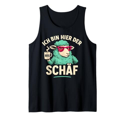 Herren Ich Bin Hier Der Schäf - Lustiges Schaf Chef Tank Top von Fun & Humor Sprüche & Geschenke