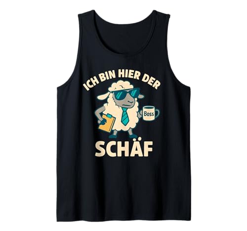Herren Ich Bin Hier Der Schäf - Lustiges Schaf Chef Tank Top von Fun & Humor Sprüche & Geschenke