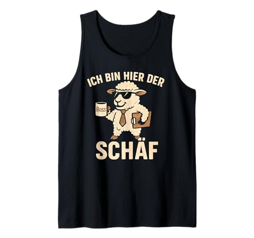 Herren Ich Bin Hier Der Schäf - Lustiges Schaf Chef Tank Top von Fun & Humor Sprüche & Geschenke