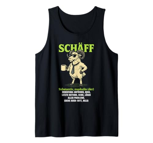 Herren Schäff Definition - Lustiges Schaf Chef Tank Top von Fun & Humor Sprüche & Geschenke