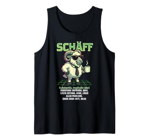 Herren Schäff Definition - Lustiges Schaf Chef Tank Top von Fun & Humor Sprüche & Geschenke