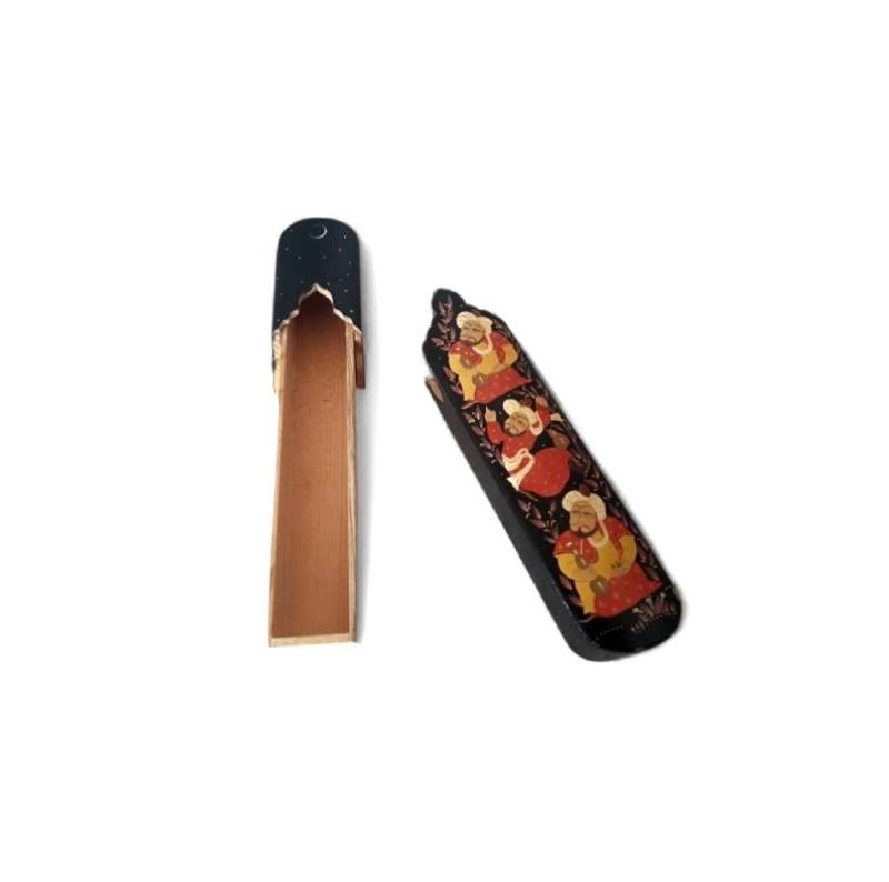 Vintage Lackbox Aus Holz Handbemalte Stiftebox, Luxus Schmuckschatulle von FunAntic