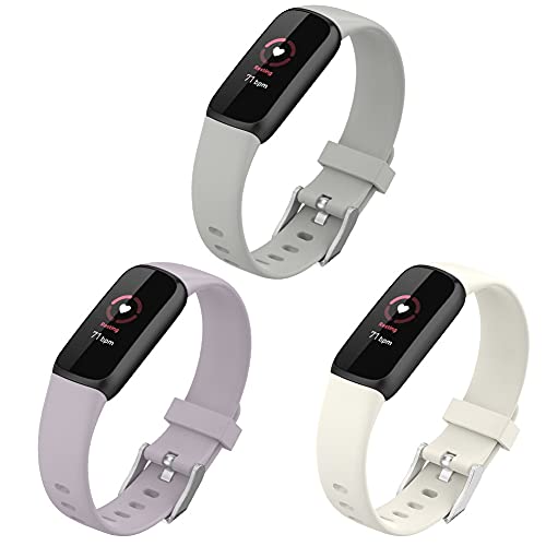 FunBand kompatibel mit Fitbit Luxe Armband, Silikon Ersatzband Watch Armband Verstellbares Weiches Replacement Uhrenarmband Armbänder für Fitbit Luxe Smart Watch (3 Pack) von FunBand