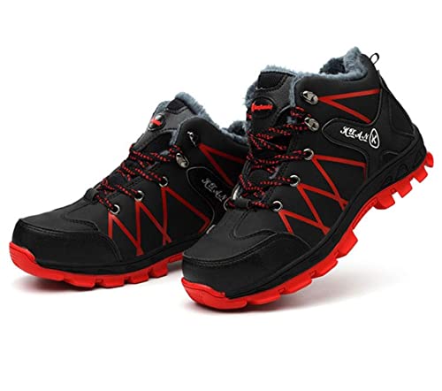 FunBoat Sicherheitsschuhe Herren S3 Winter Arbeitsschuhe mit Stahlkappe Wasserdicht, Schwarz, 45 EU Weit von YisiNP