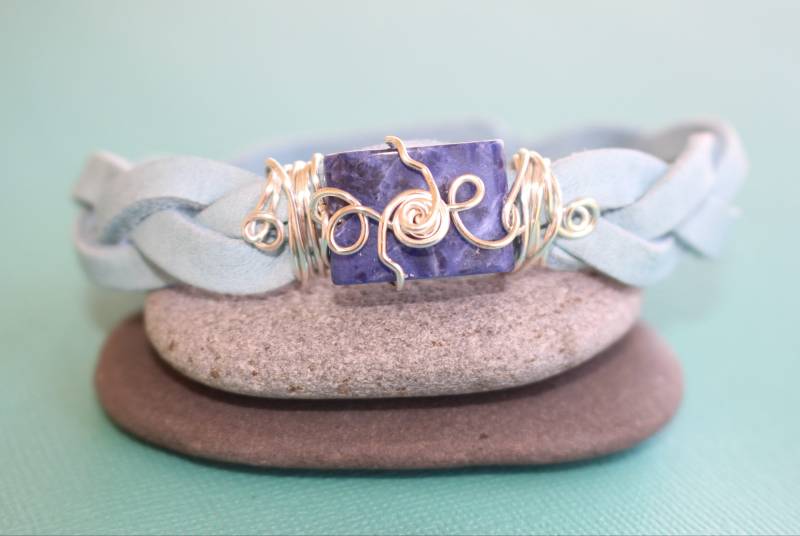 Sodalith Armband-Wire Wrap Armband-Freundschaftsarmband-Freundin Armband-Hippie Armband von FunDesigns4You