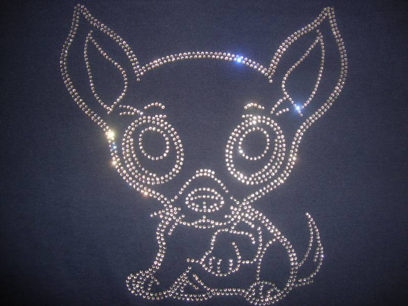 Chihuahua Hund Strass T-Shirt, Größe Xs - 8Xl Chihuahua Hund Strass T-Shirt, Größe Xs - 8Xl von FunLuxeClothing