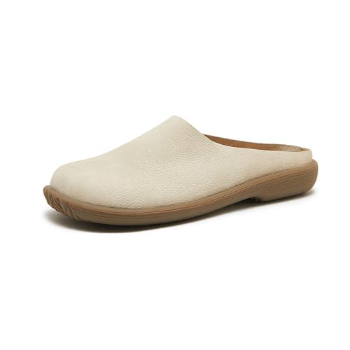 FunParrot Damen-Pantoletten, lässig, modisch, bequem, für drinnen und draußen, den ganzen Tag, Leder-Obersohle, weiche Gummisohle, langlebig, Beige, 39.5 EU FunParrot Damen-Pantoletten, lässig, modisch, bequem, für drinnen und draußen, den ganzen Tag, Leder-Obersohle, weiche Gummisohle, langlebig, Beige, 39.5 EU von FunParrot