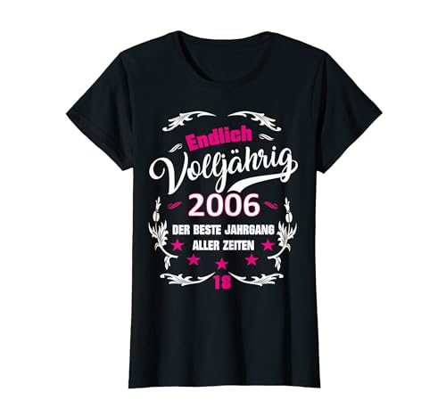 18 Geburtstag Mädchen Geschenk Achtzehn Volljährig 2006 T-Shirt von FunShirtDealer