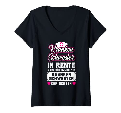 Damen Rente Ruhestand Krankenschwester T-Shirt mit V-Ausschnitt Damen Rente Ruhestand Krankenschwester T-Shirt mit V-Ausschnitt von FunShirtDesign Rente Krankenschwester Geschenke