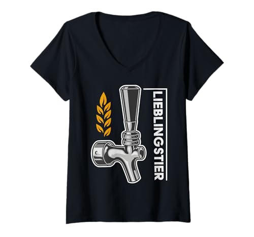 Damen Zapf-hahn, Lieblingstier, Bier - Lustiger Spruch T-Shirt mit V-Ausschnitt Damen Zapf-hahn, Lieblingstier, Bier - Lustiger Spruch T-Shirt mit V-Ausschnitt von FunShop