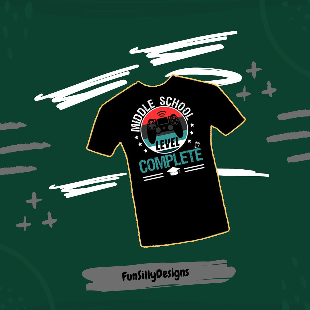 Mittelschul-Level Komplett Lustiger Abschluss Für Gamer Jungen Und Mädchen T-Shirt Mittelschul-Level Komplett Lustiger Abschluss Für Gamer Jungen Und Mädchen T-Shirt von FunSillyDesigns