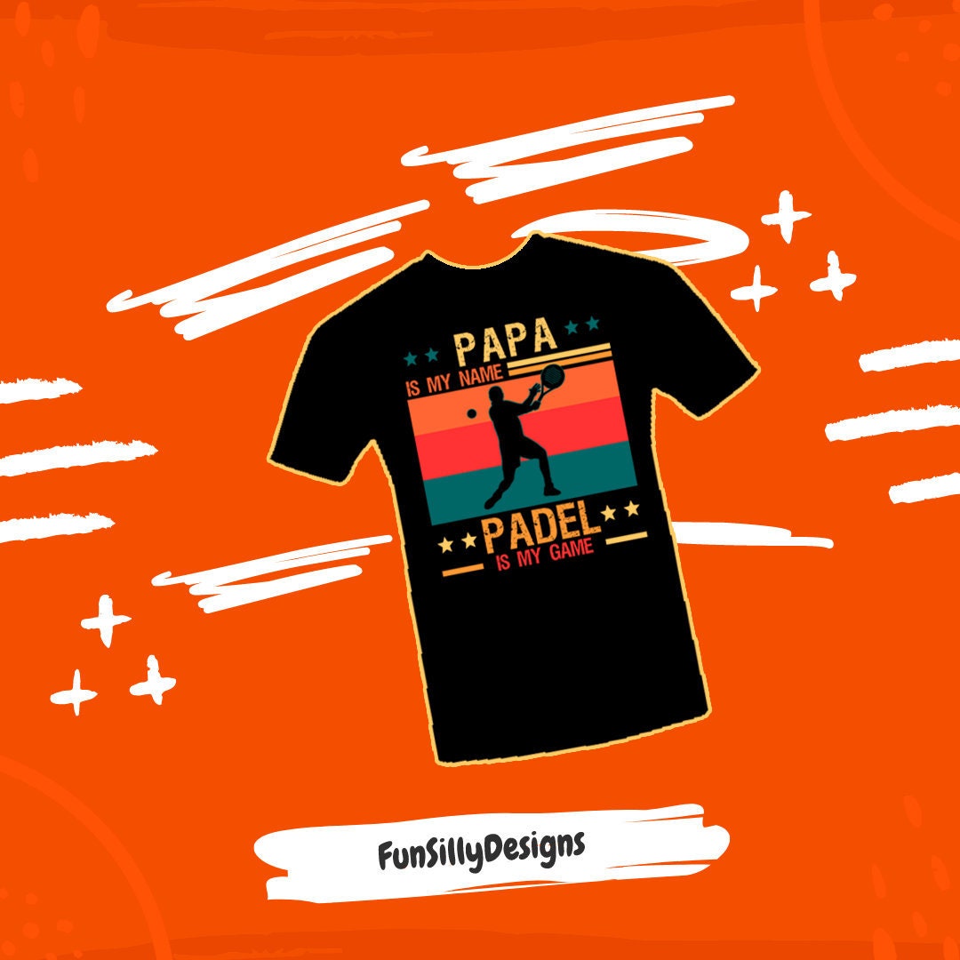 Papa Ist Mein Name Padel Tennis Spiel Lustiges Dad Daddy T-Shirt von FunSillyDesigns