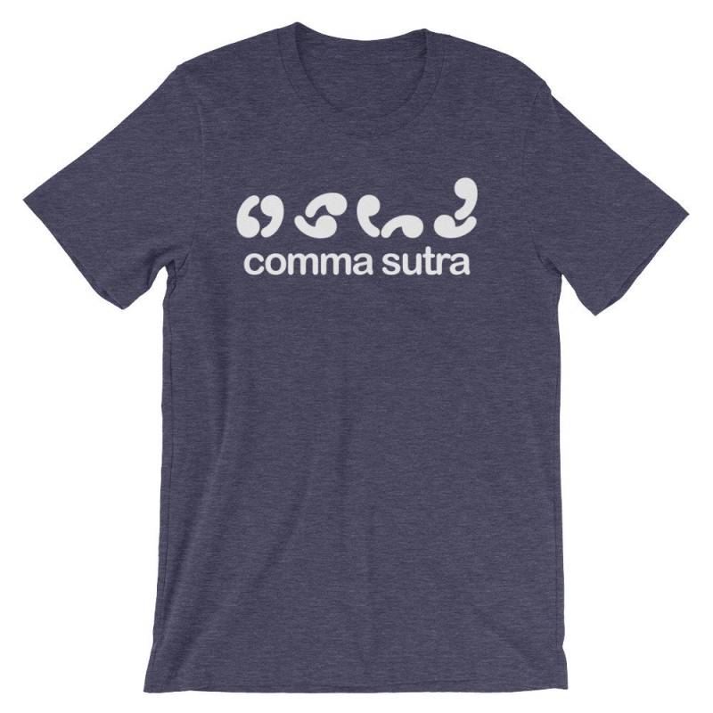 Komma Sutra T-Shirt Lustiges Grammatik-Wortspiel-Neuheits-T-Shirt von FunStuff2Go