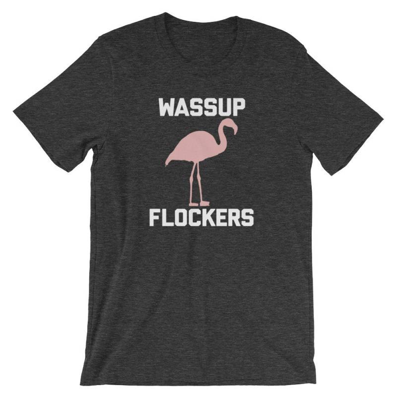 Wassup Flockers T-Shirt Lustiges Flamingo-Grafik-T-Shirt von FunStuff2Go