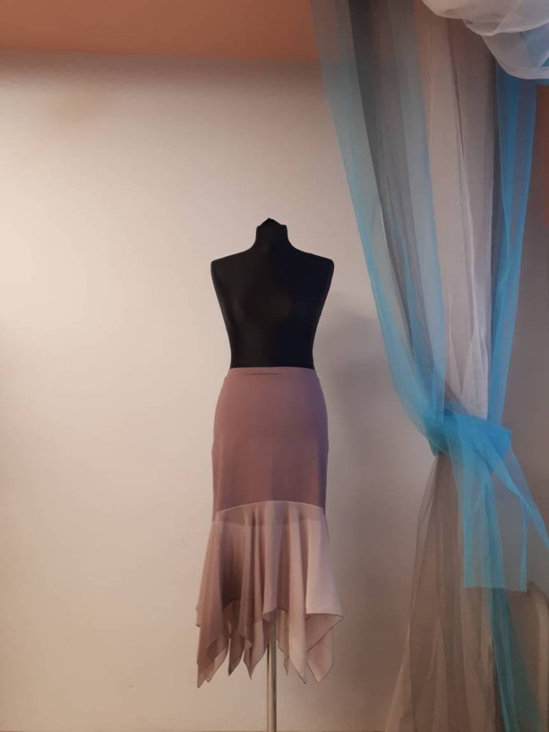 Ooak Tango Rock, Kakao Flamenco Rock Mit Degrade Print, Heather Für Tango, Kleidung, Jupe Mode von FunTango