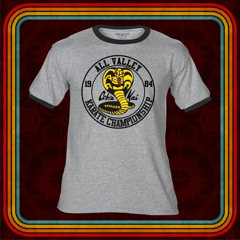 Alle Valley Championship Cobra Kai - T-Shirt Erwachsene Premium Ringers Raglans Tank Tops Karate Kind Dojo 80Er Jahre Film Miyagi Do Dojo von FunTimePrints