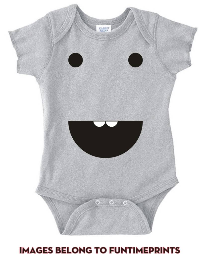 Big Happy Face - Spaß T-Shirt Oder Body Lustige Kleidung Kleinkind Jugend Kinder Weiß Grau Rosa Blau Smiley -365 von FunTimePrints