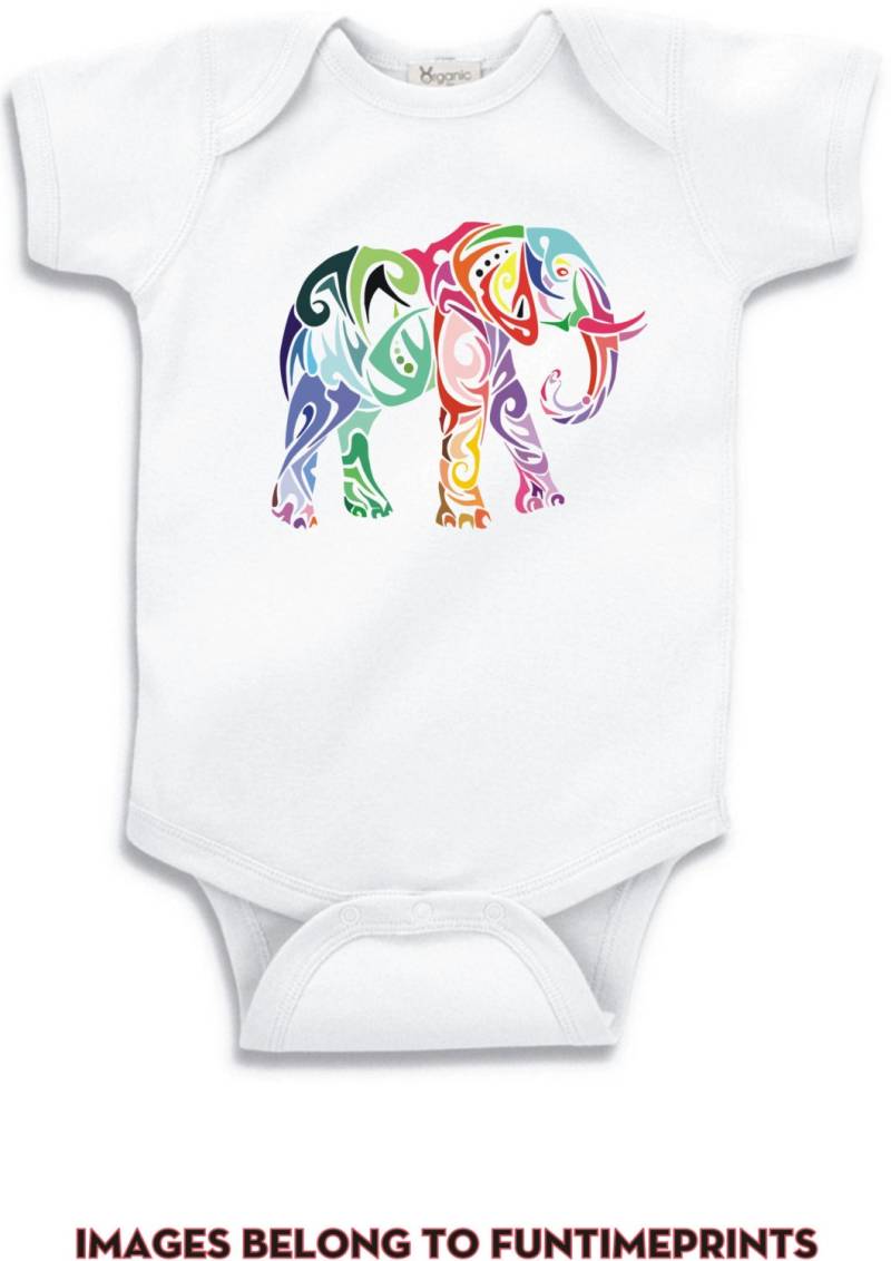 Elephant - Spaß T-Shirt Oder Body Lustige Kleidung Kleinkind Jugend Kinder Stammes in Weiß Grau Rosa Blau 225 von FunTimePrints