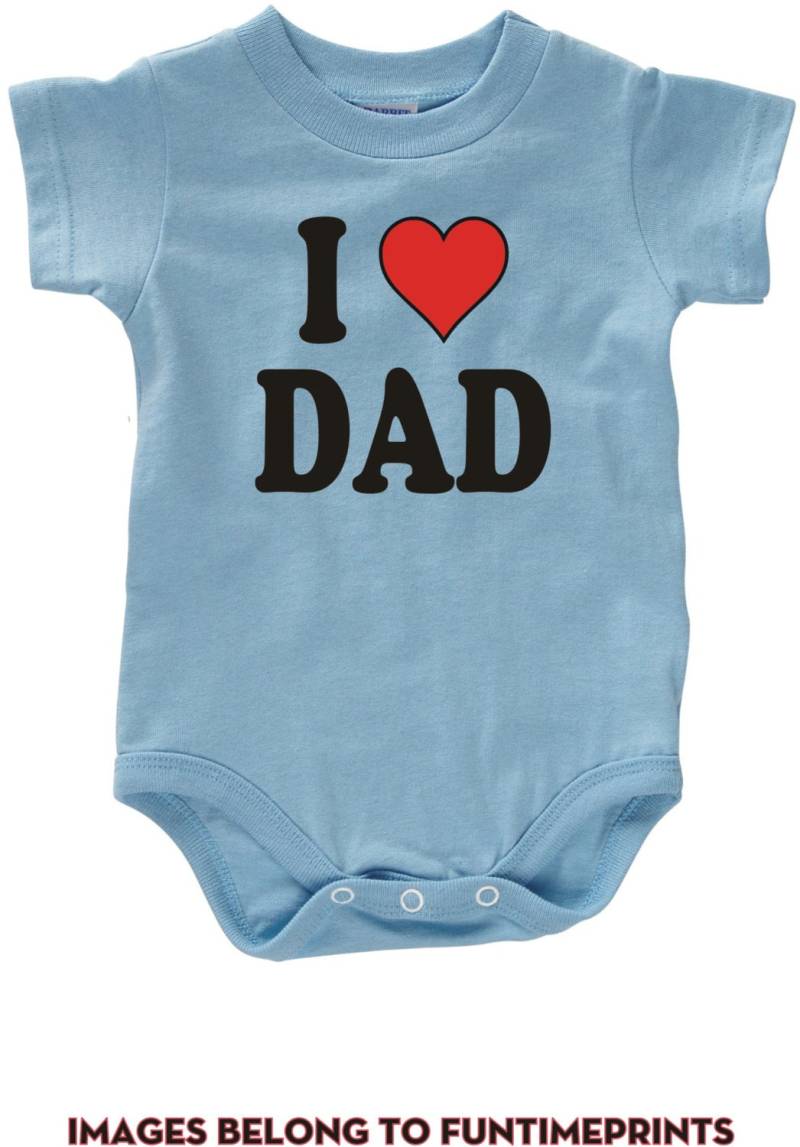 Ich Herz Dad - Liebe Spaß T-Shirt Oder Body Lustige Kleidung Für Kleinkind Jugend Kinder in Weiß Grau Rosa Blau -0072 von FunTimePrints