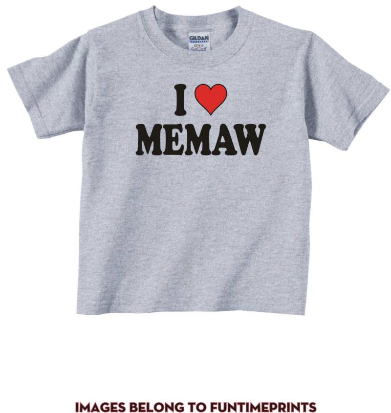 Ich Herz Memaw - Liebe Spaß T-Shirt Oder Body Lustige Kleidung Für Kleinkind Jugend Kinder in Weiß Grau Rosa Blau -0084 von FunTimePrints