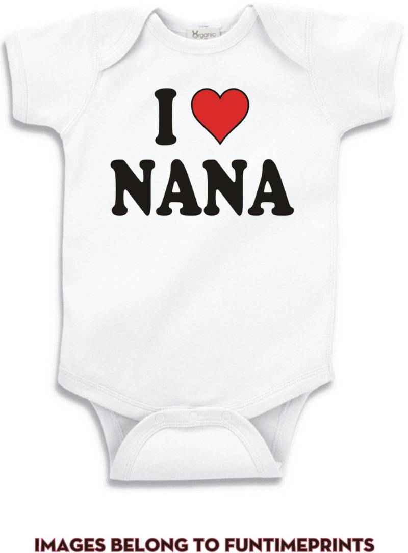 Ich Herz Nana - Liebe Spaß T-Shirt Oder Body Lustige Kleidung Für Kleinkind Jugend Kinder in Weiß Grau Rosa Blau -0087 von FunTimePrints