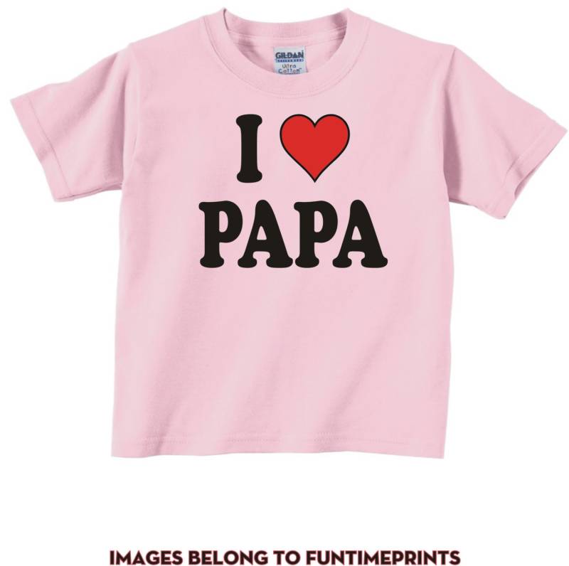 Ich Herz Papa - Liebe Spaß T-Shirt Oder Body Lustige Kleidung Für Kleinkind Jugend Kinder in Weiß Grau Rosa Blau -0085 von FunTimePrints