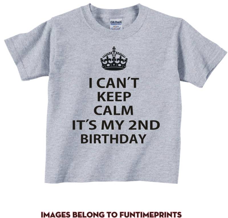 Ich Kann Nicht Halten Ruhig Seine Meine 2nd Geburtstag - Spaß T-Shirt Oder Body Lustige Kleidung Kleinkind Jugend Kinder in Weiß Grau Rosa Blau-213 von FunTimePrints