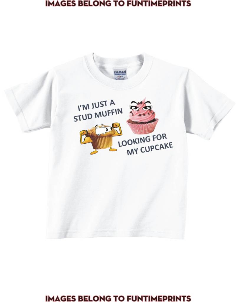 Im Nur Ein Ohrstecker Muffin Auf Der Suche Nach Meinem Cupcake - Spaß T-Shirt Body Kleinkind Jugend Strampler Kriecher Tshirt Lustige Süße Baby von FunTimePrints