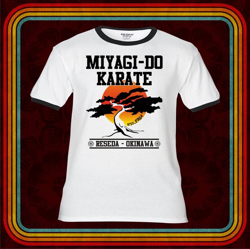 Miyagi-Do Karate Reseda Okinawa - T-Shirt Erwachsene Premium Ringers Raglans Tank Tops Karate Kind Dojo 80Er Jahre Film Kobra Kai Alle Tal von FunTimePrints