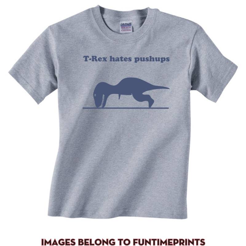 T-Rex Hates Pushups - Lustige Erwachsene Grafik T Shirt S-3xl Erhältlich in Vielen Farben Tshirt 0319 von FunTimePrints
