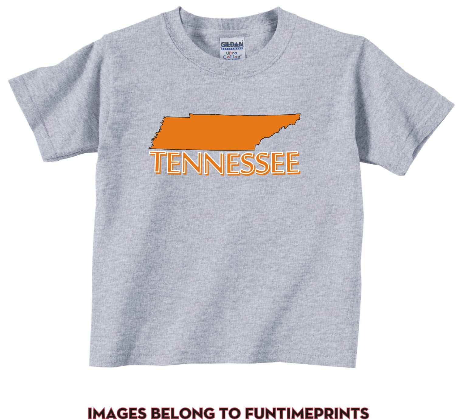 Tennessee - Lustiges State Map T-Shirt Oder Bodysuit Uni Kleidung Säugling Kleinkind Kinder-In Weiß Grau Pink Blau -183 von FunTimePrints