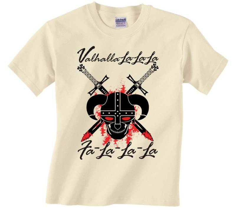 Valhalla La Helm T-Shirt in Vielen Farboptionen - Erwachsene Herren/Unisex Shirts Weihnachten Ragnar Wikinger Fa von FunTimePrints
