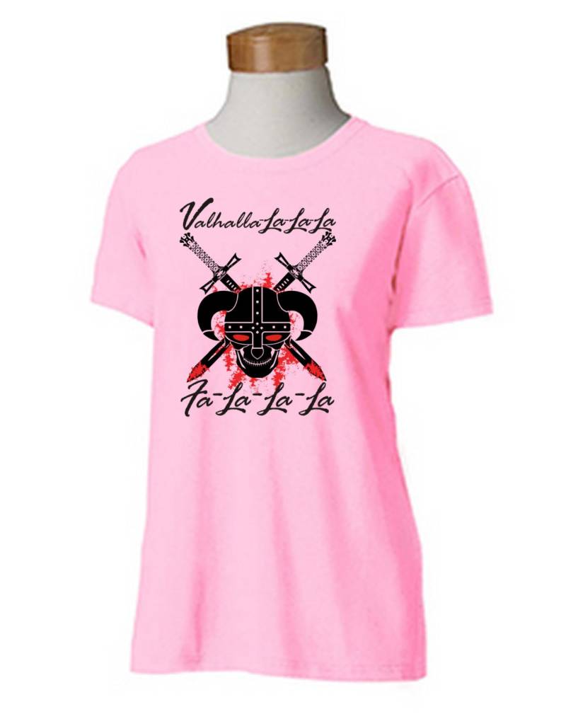 Valhalla La Viking Helm - Womens T-Shirt Aus Den 80Er Jahren Tv S-3xl Weihnachten Fa Wikinger Ragnar Urlaub Lokey von FunTimePrints