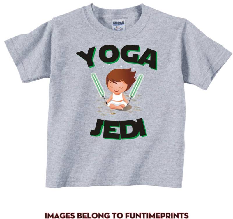 Yoga Jedi - Spaß T-Shirt Body Kleinkind Jugend Strampler Creeper Tshirt Lustige Stern Süße Humor Baby Kinder Niedlichen Kriege Säbel -0063 von FunTimePrints