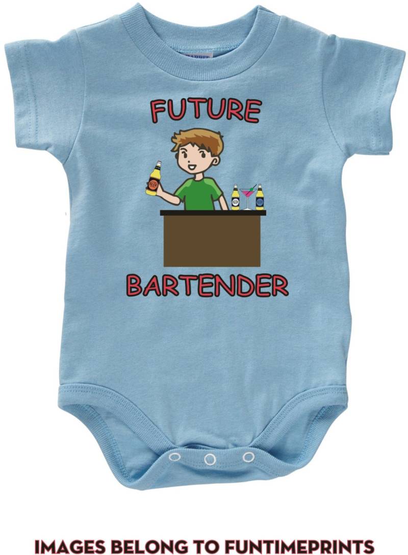 Zukünftige Bartender T-Shirt Oder Bodysuit-Kleinkind Kleinkind Jugend Strampler Tshirt Lustige Jungen Mädchen Kinder Baby Kleidung Bar Kellner - 0054 von FunTimePrints