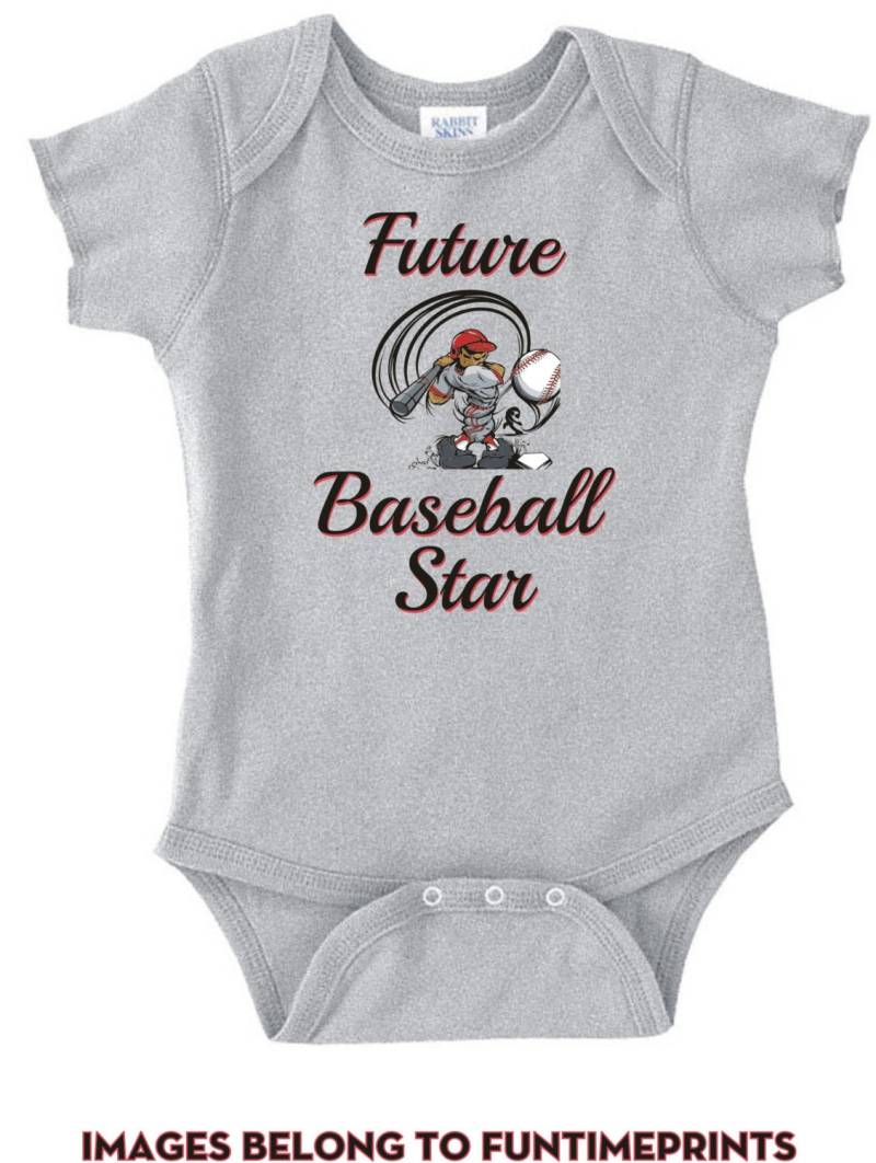 Zukunft Baseball Star T-Shirt Oder Bodysuit-Kleinkind Kleinkind Jugend Strampler Tshirt Lustige Spaß Jungen Mädchen Kinder Baby Kleidung Sport - 0049 von FunTimePrints