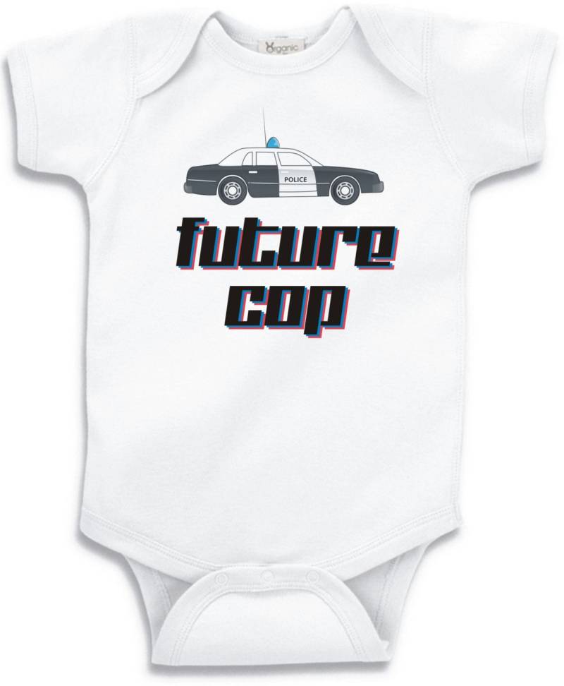 Zukunft Cop T-Shirt Oder Bodysuit - Kleinkind Jugend Strampler Tshirt Lustige Spaß Jungen Mädchen Kinder Baby Kleidung Polizei Polizist Auto-0040 von FunTimePrints