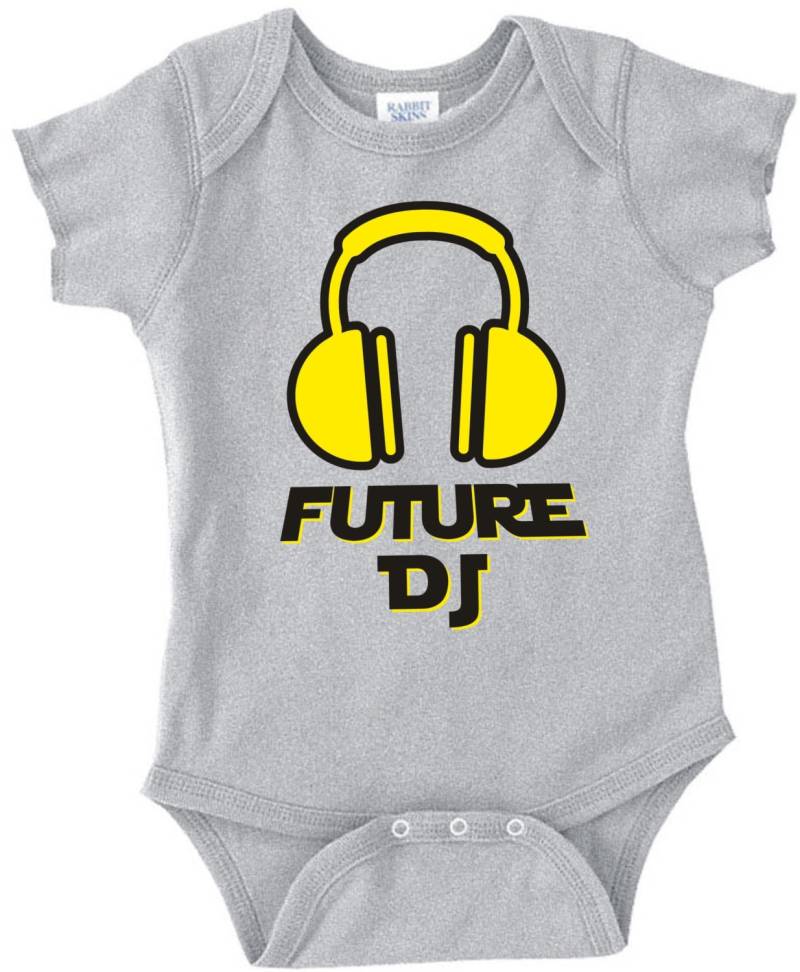 Zukunft Dj T-Shirt Oder Body - Kleinkind Jugend Strampler Tshirt Lustige Spaß Jungen Mädchen Kinder Baby Kleidung Disc Jockey Spin -0034 von FunTimePrints