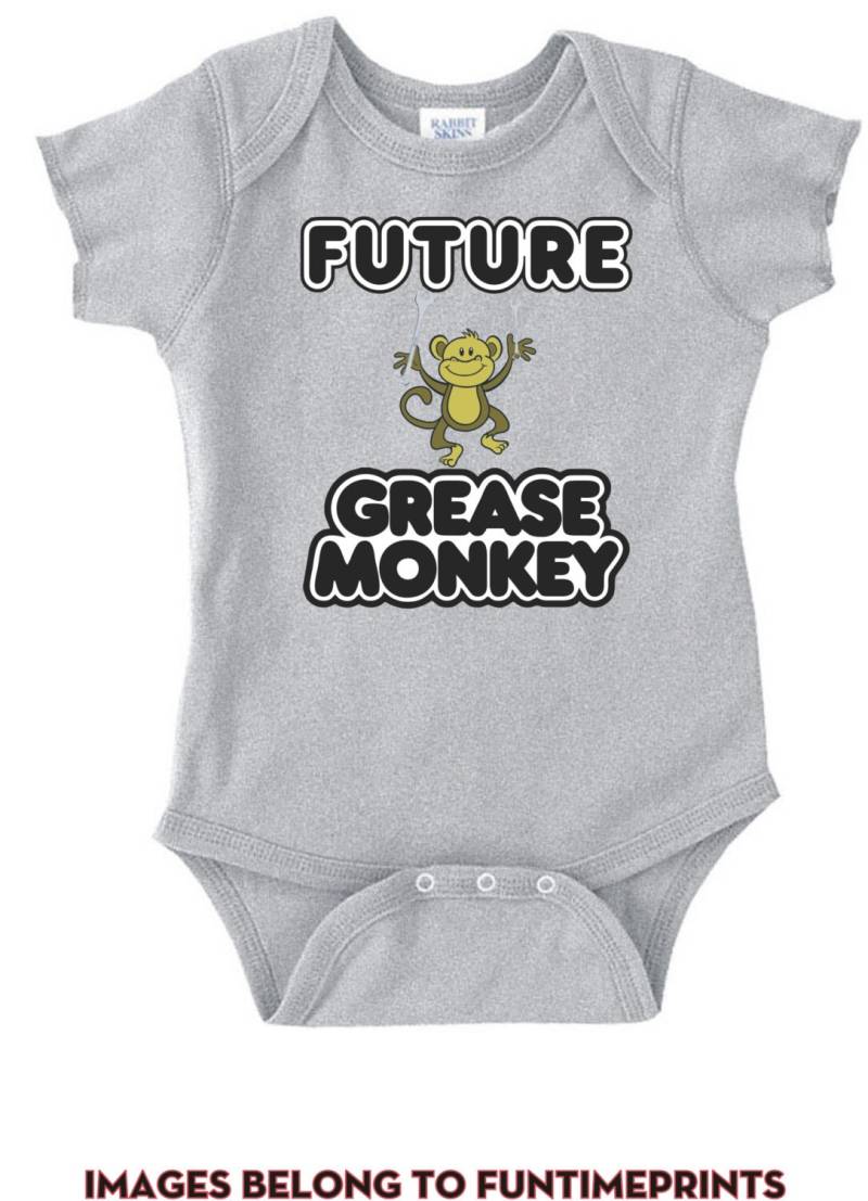 Zukunft Grease Monkey - Spaß T-Shirt Oder Body Lustige Garage Mechaniker Kleidung Kleinkind Kinder-In Weiß Grau Rosa Blau -209 von FunTimePrints