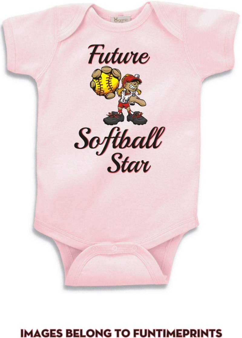 Zukunft Softball Star T-Shirt Oder Bodysuit-Kleinkind Kleinkind Jugend Strampler Tshirt Lustige Spaß Jungen Mädchen Kinder Baby Kleidung Sport - 0052 von FunTimePrints
