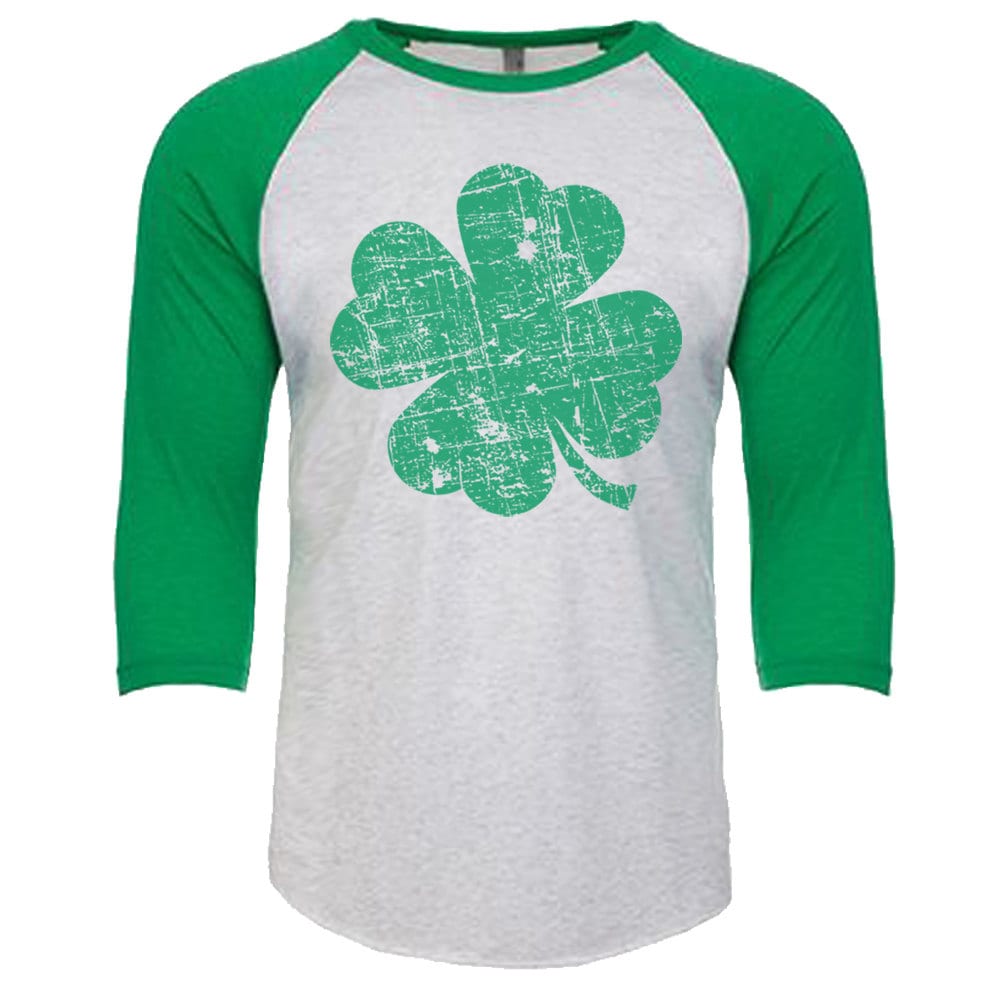 Beunruhigt Kleeblatt Design - Unisex Tri-Blend 3/4 Sleeve Raglan Baseball T-Shirt Größen Xs-3Xl in 14 Farben von FunToSeeMe