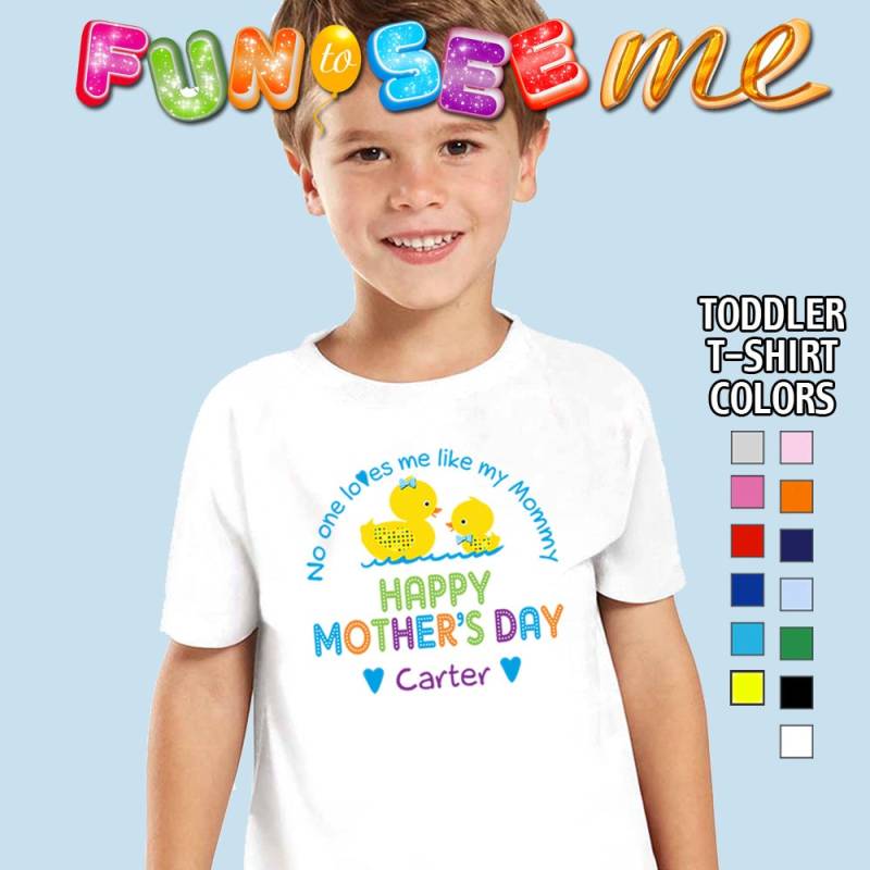 Glücklich Muttertag T-Shirt-Niemand Liebt Mich Wie Meine Mama - Boys Kleinkind Personalisiert Mit Namen von FunToSeeMe