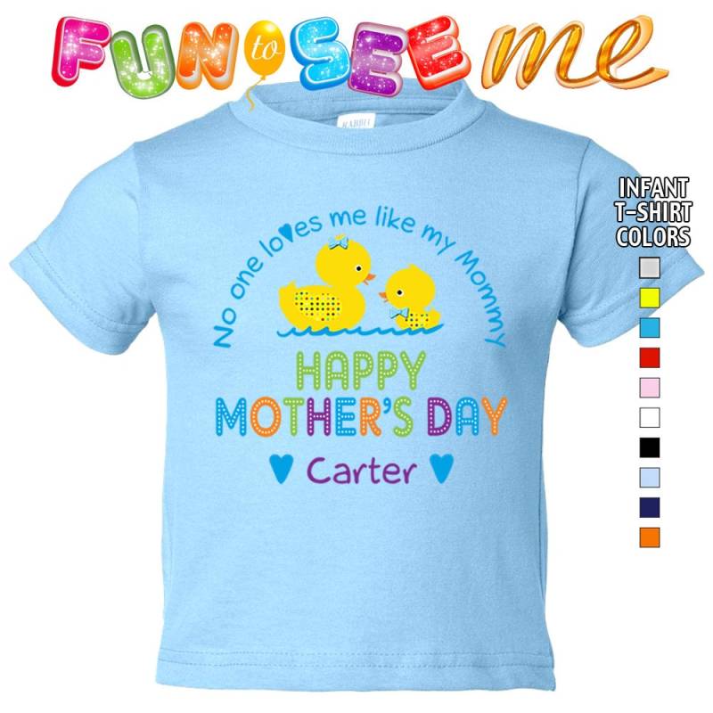 Glücklich Muttertag T-Shirt-Niemand Liebt Mich Wie Meine Mami - Boys Infant Personalisiert Mit Namen von FunToSeeMe