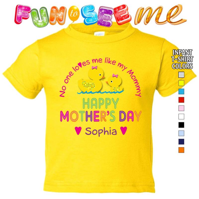 Glücklich Muttertag T-Shirt-Niemand Liebt Mich Wie Meine Mami - Mädchen Infant Personalisiert Mit Namen von FunToSeeMe