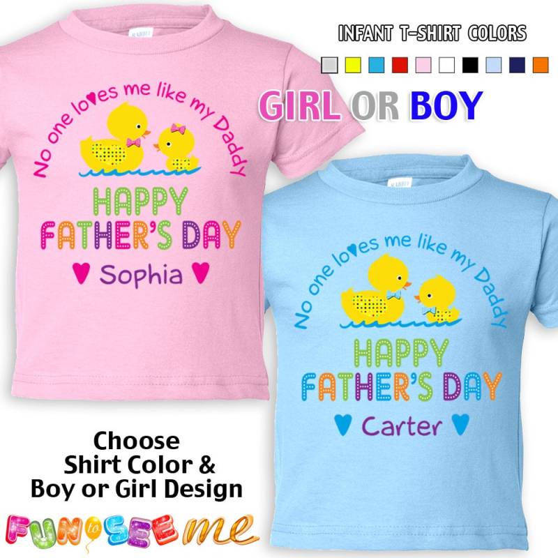 Glücklich Vatertag T-Shirt - Niemand Liebt Mich Wie Mein Papa Mädchen Jungen Kleinkind Personalisierte W/Name von FunToSeeMe