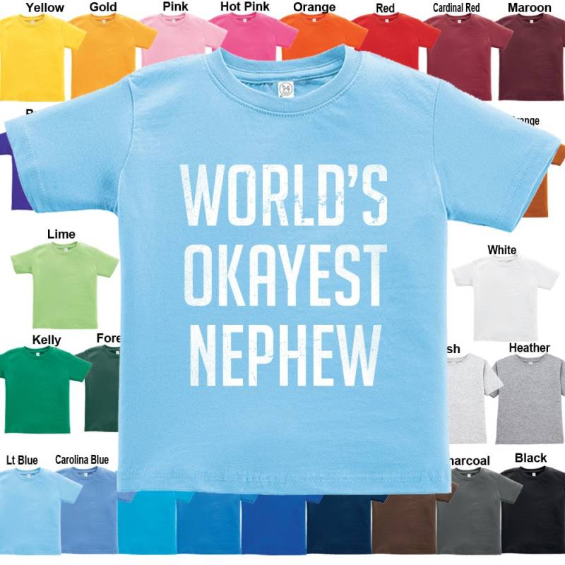 Weltweit Okayest Neffe T-Shirt-Boys/Girls Infant Toddler Jugend-Größen von FunToSeeMe