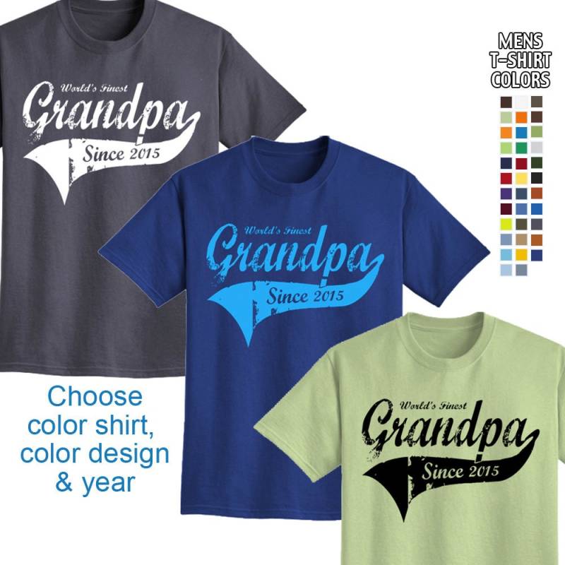 World's Finest Grandpa - Personalisiert with Year Herren T-Shirt Tolles Geschenk Für Einen Neuen Opa Wir Führen Die Größen S 5xl in 35 Farben von FunToSeeMe