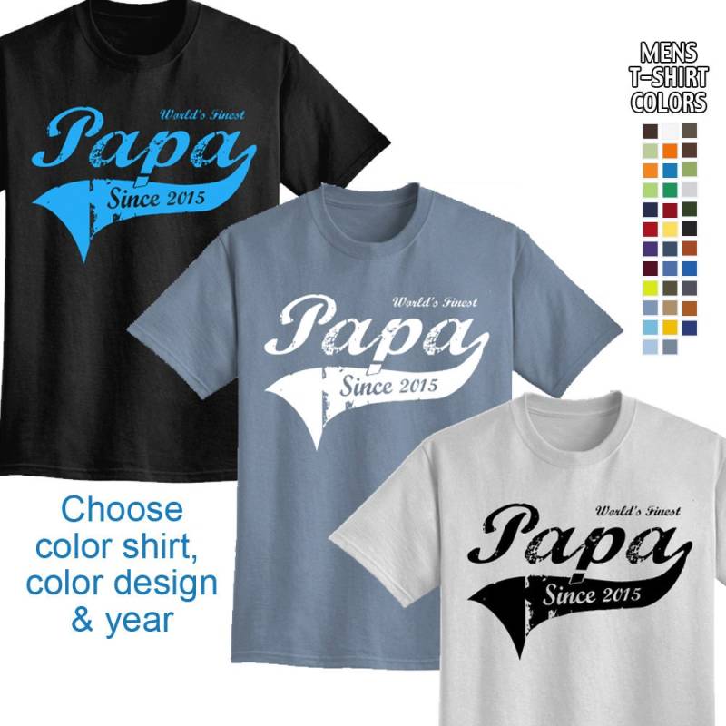World's Finest Papa - Personalisiert with Year Herren T-Shirt Tolles Geschenk Zum Vatertag Oder Neuen Papa Wir Führen Die Größen S 5xl in 30 Farben von FunToSeeMe