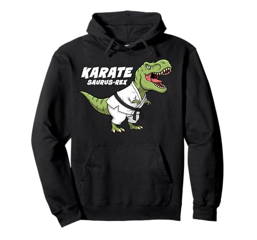 Karate Saurus Rex Lustiger T-Rex Dinosaurier Kinder Kampfsport Pullover Hoodie von FunWearVM